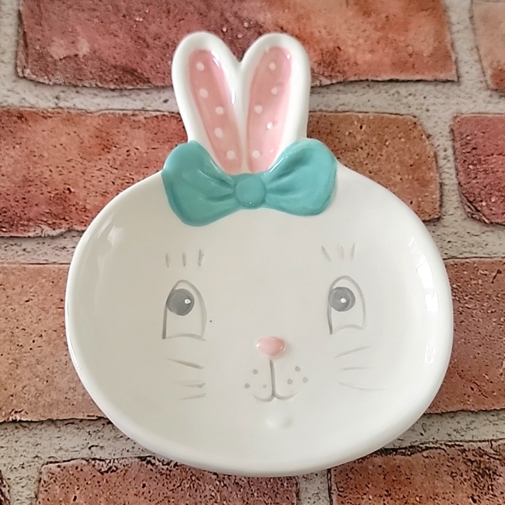 Johanna Parker-Transpac Easter Bunny Dottie Ceramic Spoon Rest, New